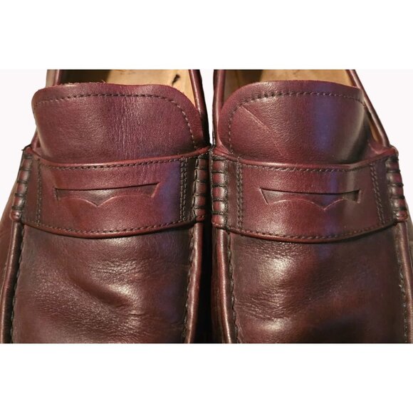 Florsheim Burgundy Leather Slip On Penny Loafer Moc Toe Dress Shoes Men's 12D US - Picture 7 of 12